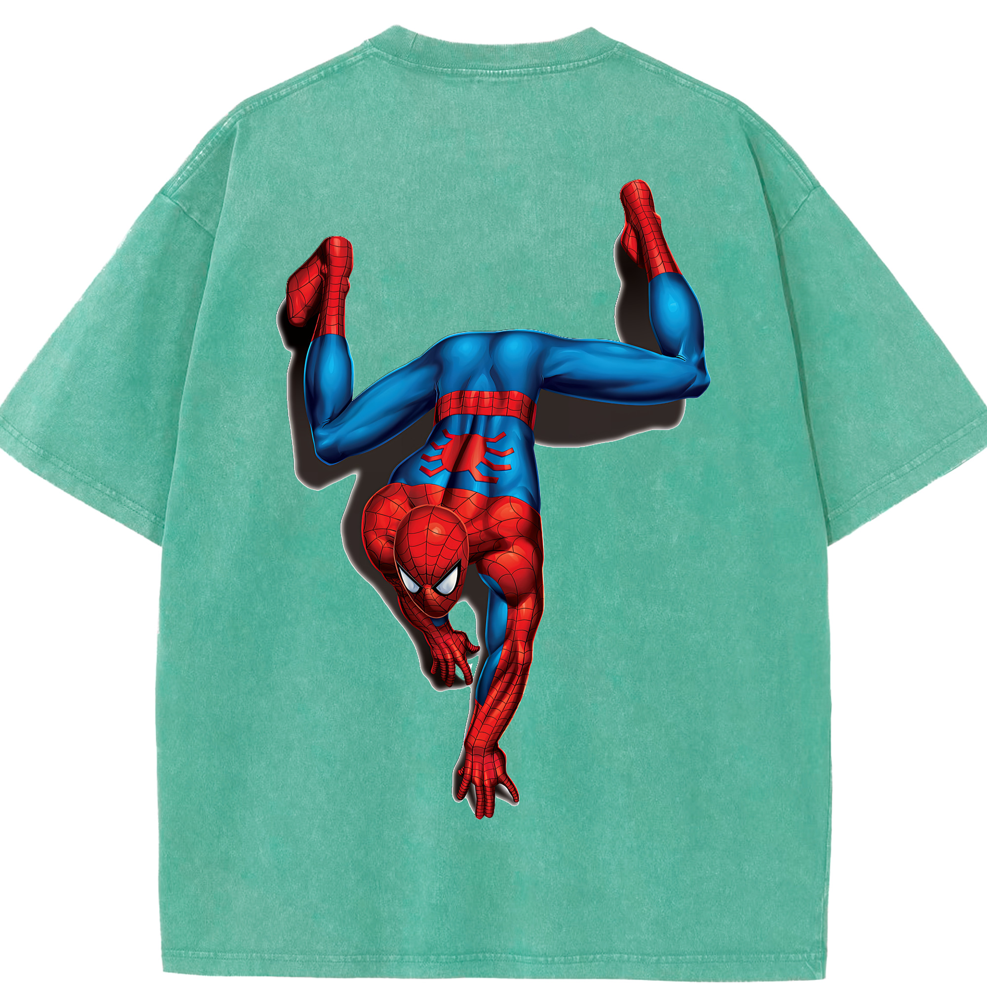 （画像用） Spider Man スパイダーマン 綿100% ヴィンテージ風 半袖Tシャツ（背面プリント）
